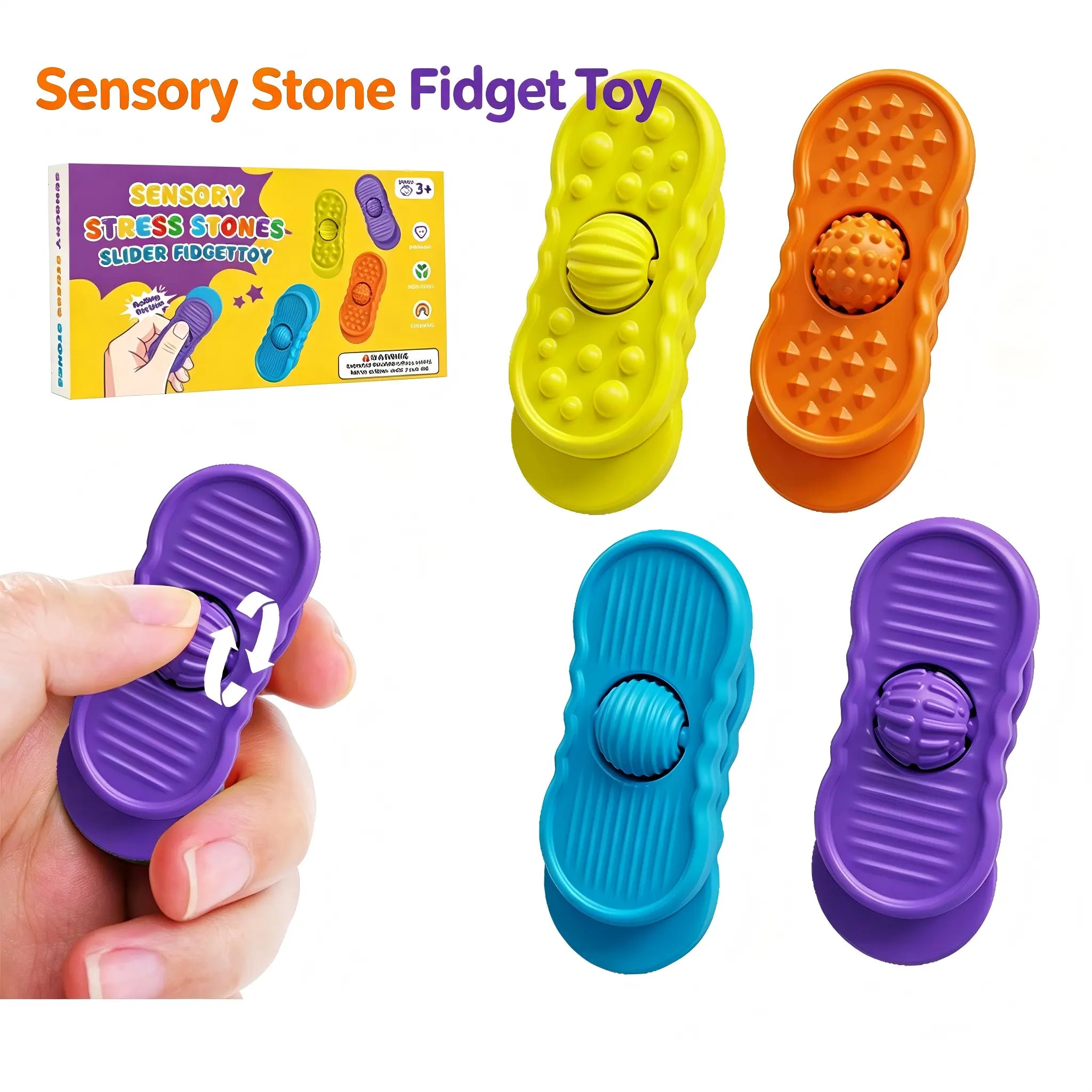 Spot New Products temu Stress-relief sensory stone children's silicone toy Sensory Fidget Toys Pressure relief plate