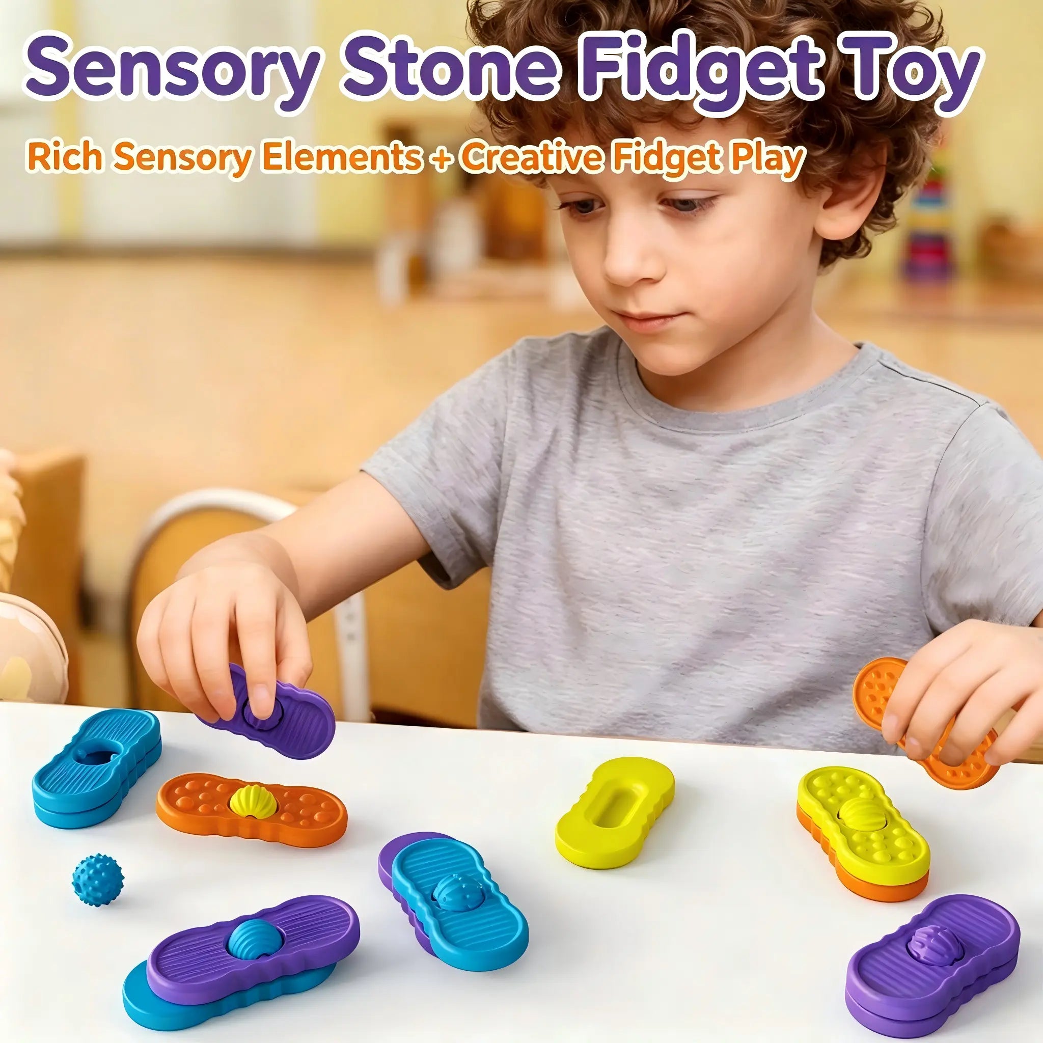 Spot New Products temu Stress-relief sensory stone children's silicone toy Sensory Fidget Toys Pressure relief plate