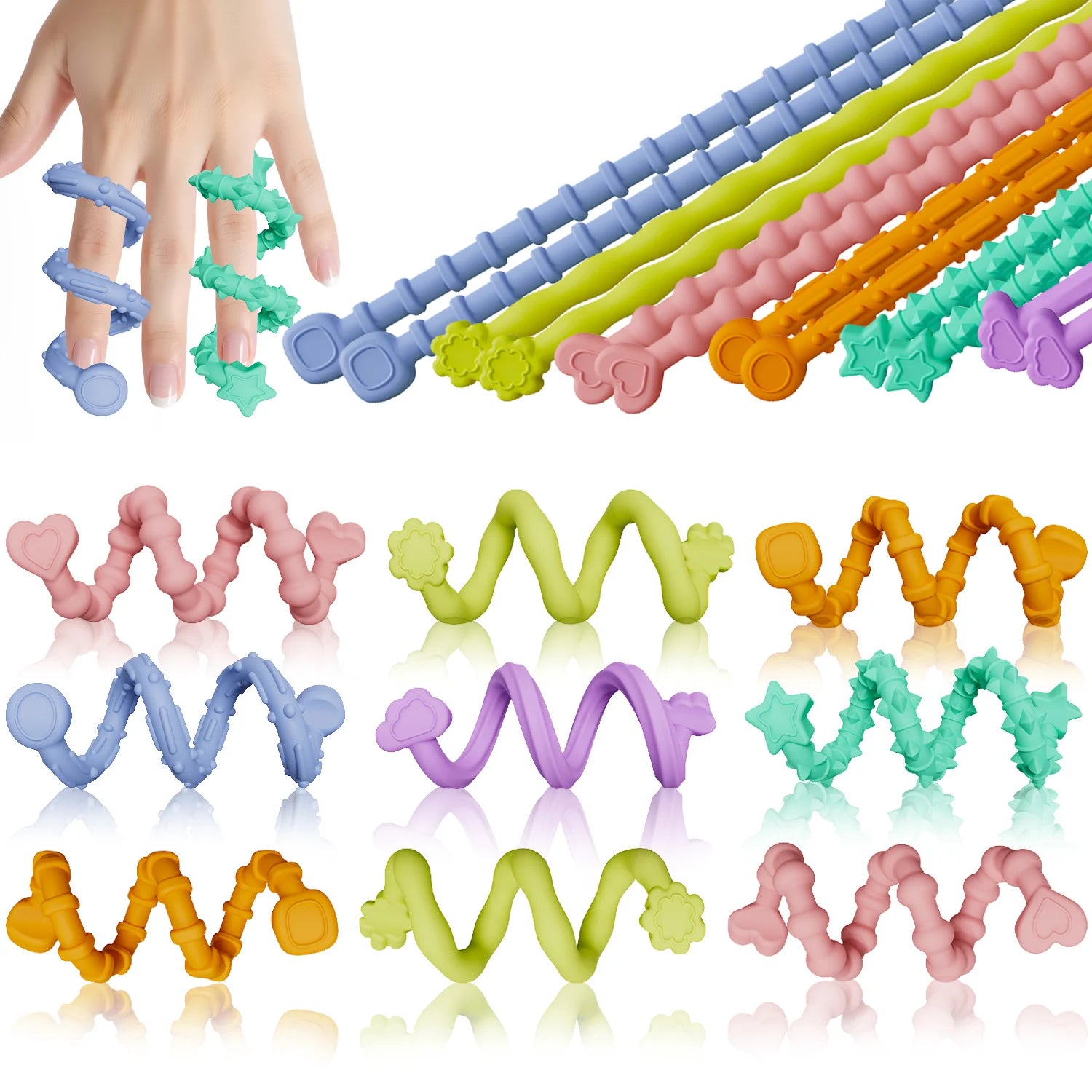 Silicone teething stick for infants during the oral stage of teething Boilable hollow tube teething toy to prevent babies from chewing their hands